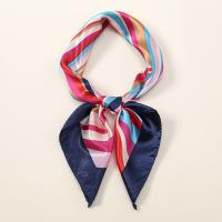 Polyester Easy Matching Square Scarf striped multi-colored PC