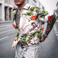 Polyester Mannen korte mouw Casual Shirt Afgedrukt verschillende kleur en patroon naar keuze stuk