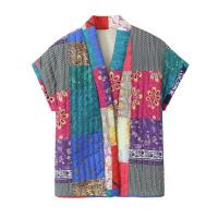 Polyester Women Vest & loose printed floral multi-colored PC