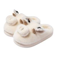 Plush & PVC Fluffy slippers hardwearing & thermal Cartoon Pair