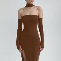 Polyester Slim One-piece Dress with oversleeve & tube PC