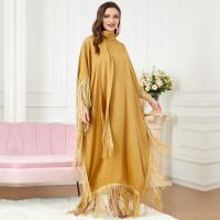 Polyester Soft & Tassels Middle Eastern Islamic Muslim Dress irregular & floor-length Solid : PC