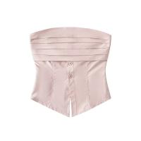 Cotton Slim Tube Top backless patchwork Solid PC