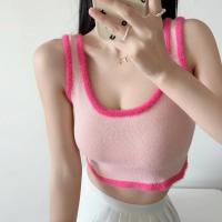 Cotton Slim Tank Top midriff-baring patchwork Solid PC