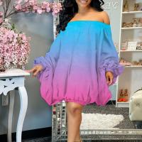 Polyester One-piece Dress slimming & loose patchwork PC