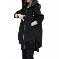 Polyester With Siamese Cap Women Coat mid-long style & loose & thermal Solid PC