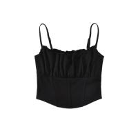 Cotton Camisole midriff-baring & backless patchwork PC