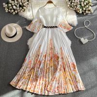 Acryl Einteiliges Kleid, Gedruckt, Floral, mehr Farben zur Auswahl, :,  Stück