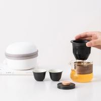 Hoog borosilicaatglas & Keramiek Draagbare theeset meer kleuren naar keuze Instellen