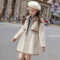 Woollen Cloth Girl Overcoat mid-long style & thicken Solid PC