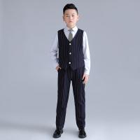 Spandex & Polyester & Cotton Slim Boy Leisure Suit  patchwork Set