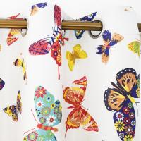 Polyester Gordijn Afgedrukt vlinderpatroon Witte stuk