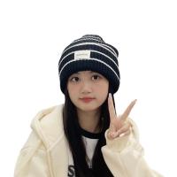 Acrylic Knitted Hat thermal & for women knitted striped : PC