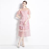 Polyester Einteiliges Kleid, Rosa,  Stück