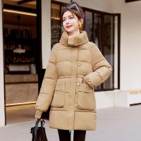Polyester Waist-controlled Women Parkas mid-long style & thicken PC
