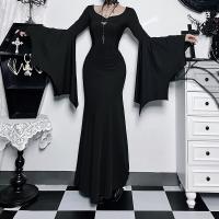 Polyester Waist-controlled & Mermaid One-piece Dress & floor-length Solid black PC