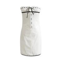 Algodón Vestido de tubo superior, labor de retazos, Sólido, blanco,  trozo