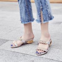 PU Leather Women Sandals & with rhinestone :41 Pair
