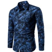Tissu mixte & Coton Hommes Chemises décontractées à manches longues Imprimé plus de couleurs pour le choix pièce