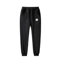 Polyester Men Casual Pants slimming & thick fleece & thermal Solid PC