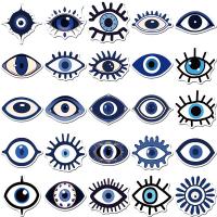 Druckempfindlicher Klebstoff & PC-Polycarbonat Dekorative Aufkleber, Augen, Blau,  50Pcs/Tasche,  Tasche