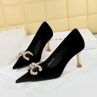 Silk Stiletto High-Heeled Shoes Pair