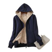 Berber Fleece Plus Size Women Coat & thick fleece & thermal & with pocket Solid PC