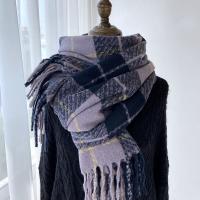 Polyester Easy Matching & Tassels Women Scarf thermal plaid PC