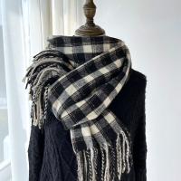 Polyester Tassels Women Scarf soft & can be use as shawl & thicken plaid PC