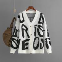 Core-spun Yarn Soft Women Knitwear loose & thermal letter : PC