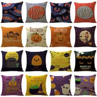 Linen Throw Pillow Covers Halloween Design & without pillow inner Linen printed PC