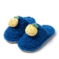 Plush & PVC Fluffy slippers hardwearing & thermal fruit pattern Pair