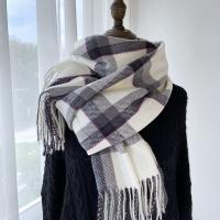 Polyester Tassels Women Scarf can be use as shawl & thicken Polyester plaid PC