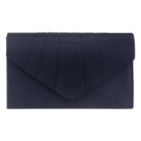 Satin & Polyester Pleat Clutch Bag Solid PC