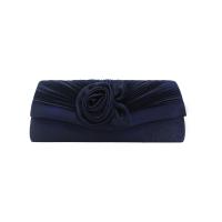 Satin & Polyester Pleat Clutch Bag floral PC