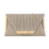 Cloth Pleat Clutch Bag with chain Unlined Solid PC