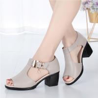 PU Leather chunky Women Sandals Pair