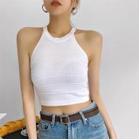Cotton Slim Tank Top midriff-baring knitted Solid : PC