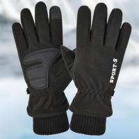 Polyamide & PU Leather Riding Glove can touch screen & fleece & thermal letter : Pair