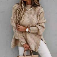 Wool & Cotton Women Sweater side slit knitted Solid PC