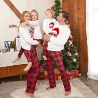 Polyester Parent-Child Cloth Set christmas design & loose printed Cartoon white Set