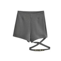 Cotton Slim & High Waist Shorts patchwork Solid PC