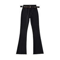 Denim Slim & bell-bottom Women Long Trousers patchwork Solid PC