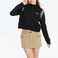 Polyester Women Sweatshirts contrast color & autumn and winter design & thermal PC