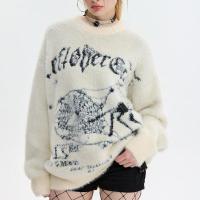 Polyester Couple Sweater & loose & unisex knitted PC