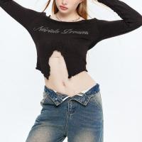 Viscose & Spandex & Polyester Slim Women Long Sleeve T-shirt midriff-baring & slimming PC