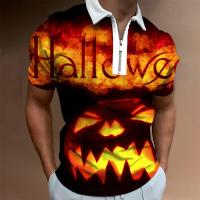 Polyester Slim & Plus Size Men Short Sleeve T-Shirt Halloween Design printed PC