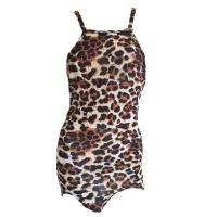Spandex Slim Sexy Package Hip Dresses backless & off shoulder printed leopard PC