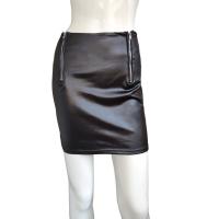 PU Leather Slim & A-line & Step Skirt Skirt Solid PC