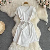 Chiffon Waist-controlled & Soft One-piece Dress breathable Solid : PC